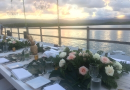 Outdoor wedding event in Port Douglas with catered dining