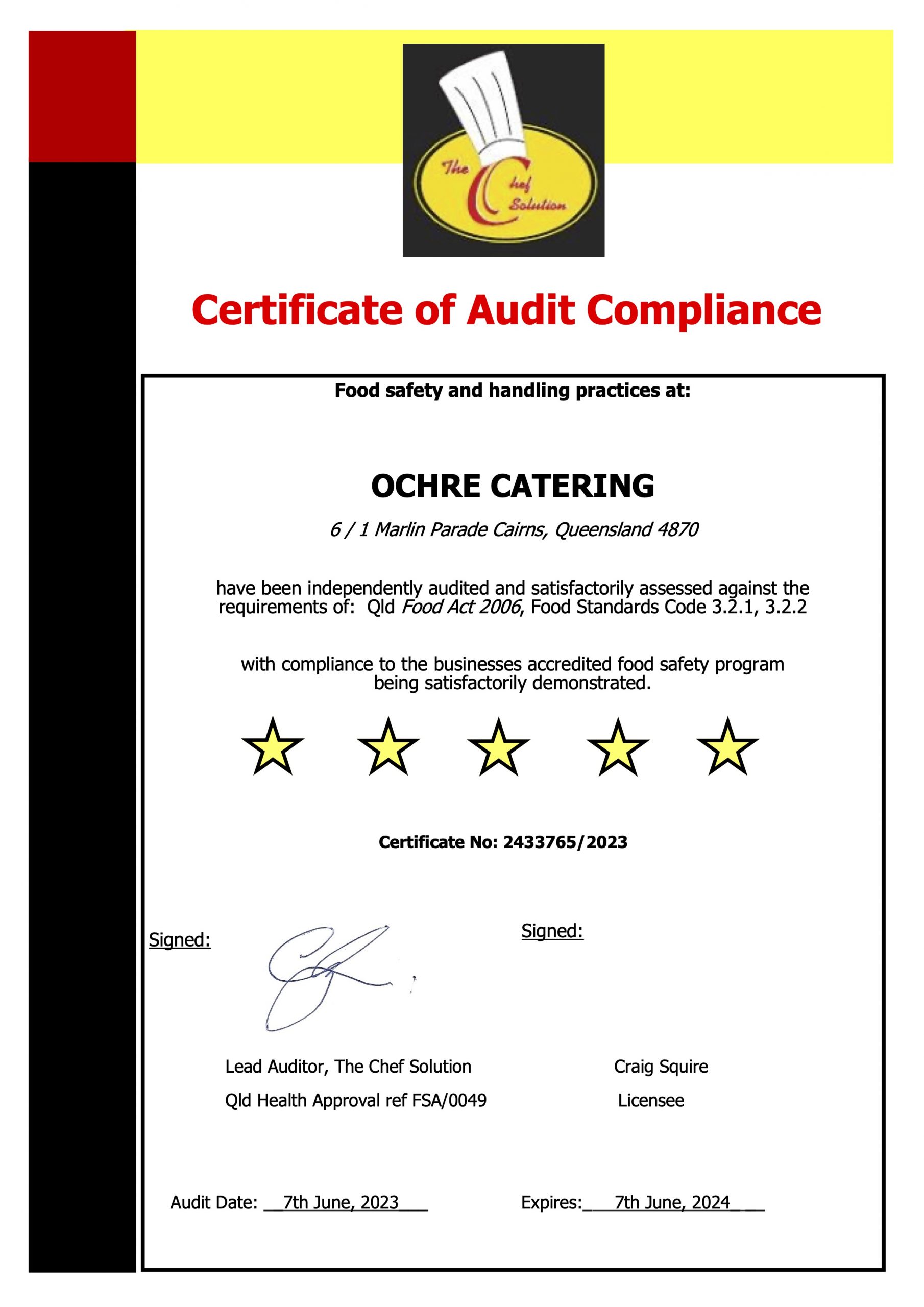 covid compliant caterers cairns accredited food safety program